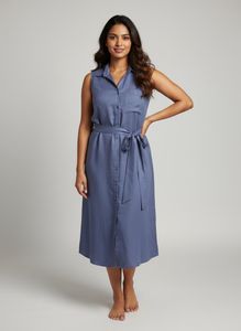 Sleeveless Blue Midi Dress