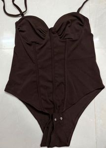 Brown Corset Bodysuit