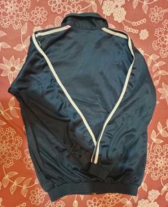 Unisex Classic blue Track Jacket with White Stripe