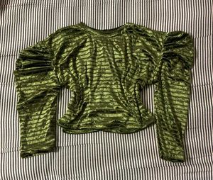 Stylish Velvet Puff Sleeve Top