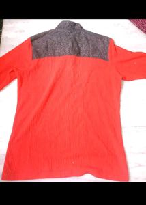 Men's Red &amp; Grey Pullover Sweatshirt