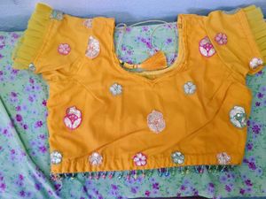 Stunning Yellow Embellished Lehenga Choli