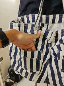 Striped Denim dungaree