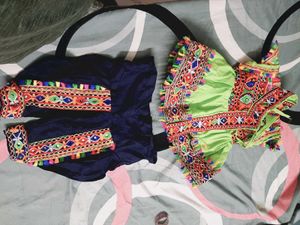 Vibrant Embroidered Choli and Dhoti Set