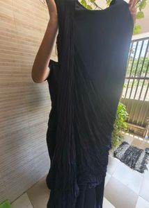 Elegant Indo- western  Navy Blue Embellished Gown