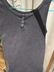 Primark Ribbed Button-Front Tank Top – XS