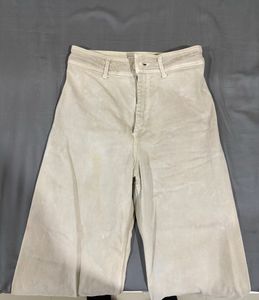ZARA High-Waisted Party Cream Denim Jeans