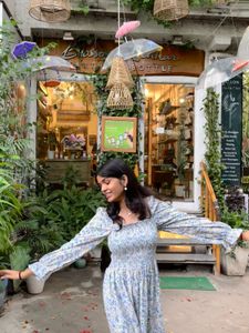 Chic Floral Puff Sleeve Dress ( with FREE gift😍)