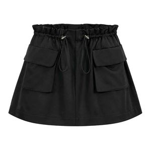 Black Mini skirt with draw strings