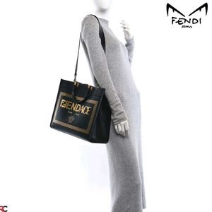 Fendi Roma Black LARGE SUNSHINE TOTE BAG*