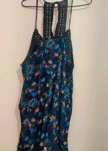 Multi Boho Floral Mini Jumpsuit 42 Bust
