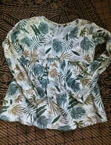 Boho Floral Print Long Sleeve Blouse