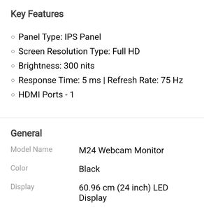 HP M-24 WEBCAM Monitor