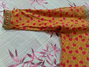 Heart Print Kurta+ green kurta set