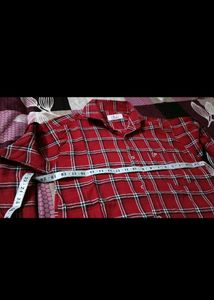 Men's Red Plaid Long Sleeve Shirt