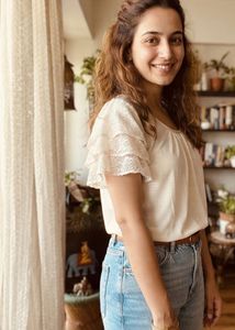 Cream Lace Sleeve Top