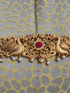 Exquisite Gold Kamarbandh with Pearls &amp; Stones