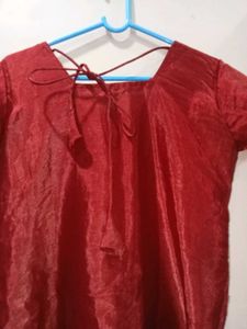 Elegant Red &amp; Gold Kurta