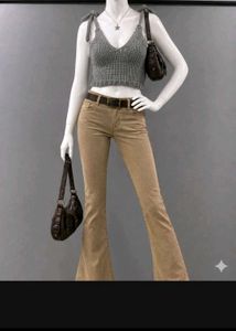 Grey Knitted Crop Top