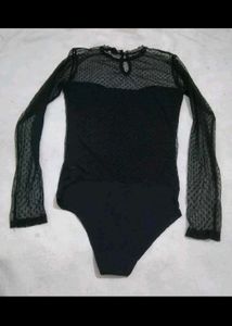 Black Lace Long Sleeve Bodysuit