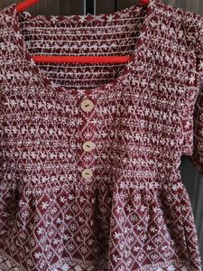 Patterned Top with 3/4 Sleeves