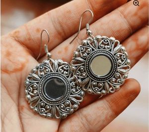 pack of 2 Bohemian Silver Jhumka Earrings