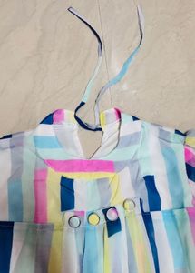 Vibrant Striped Sheer Blouse