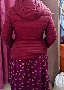 Maroon Puffer Coat