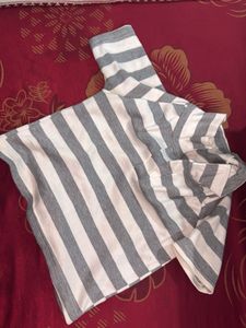 Striped Long Sleeve Turtleneck Top