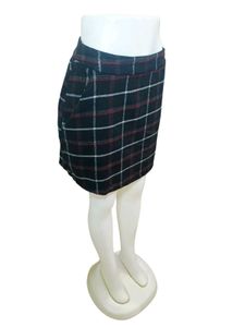 Black Checked Pockets Mini Skirt Size 34