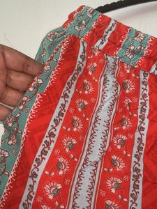 Patterned Orange Shorts