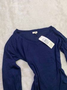 Navy Blue Long Sleeve Top