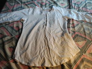 Elegant White Cotton Kurta