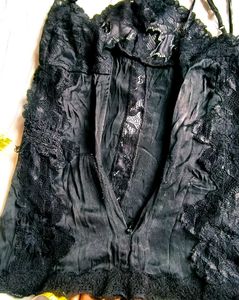 Elegant Black Lace Camisole Top