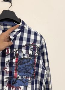 Men's Plaid Graphic Print Shirt