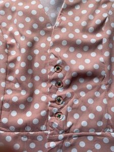 Cute Polka Dot Puff Sleeve Top