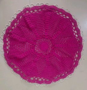 Handmade Crochet Thalposh/Doily With Pearls