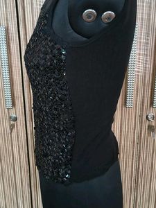 sequin high neck top