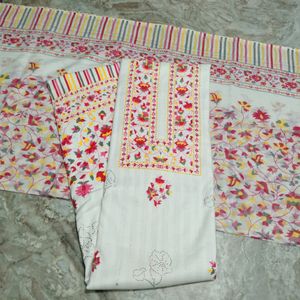 Flower Print Cotton Suit