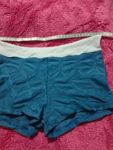 Blue Textured Shorts