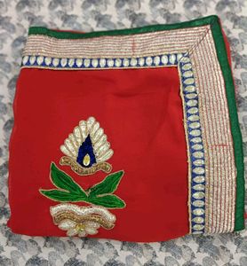 Red Embroidered Saree