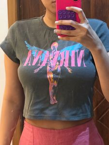 Vintage Nirvana Graphic Crop Tee
