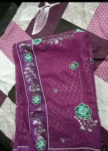 Purple saree with blouse