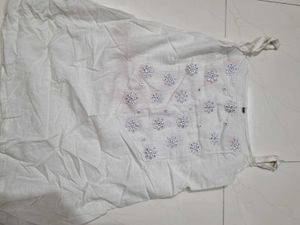 Elegant White Kurta with Pants Set