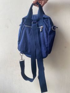 Vinatge Y2K Blue Nylon Backpack/ Crossbody Bag