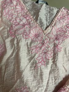 Beautiful Pink Embroidered Farsi salwar set