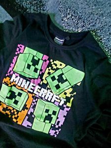 Minecraft Creeper Black Long Sleeve tees