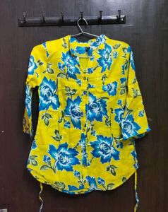 Floral Print Button-Down Top