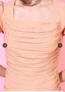 Elegant Ruched Peach Dress