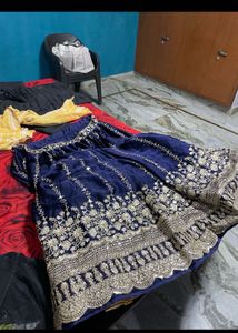 Beautiful Navy Blue Embroidered Lehenga Choli
